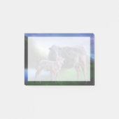 Koe en kalf bij een rustig meer in Rolling Hills Post-it® Notes (Voorkant)