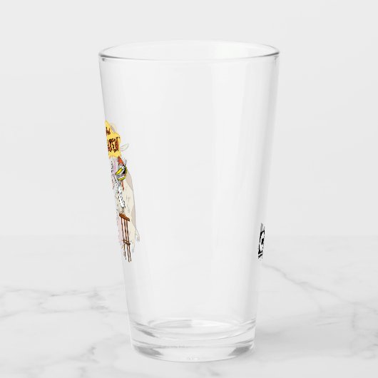 Koe en kip glimlachend grafisch glas (Links)