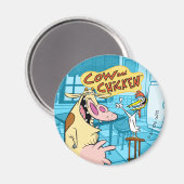 Koe en kip glimlachend grafisch magneet (Voorkant / Achterkant)