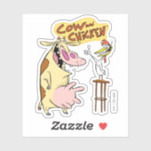Koe en kip glimlachend grafisch sticker (Vel)