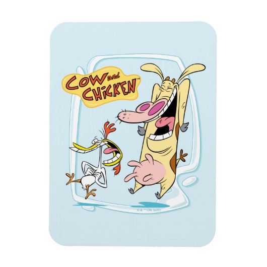 Koe en kippen lachen Grafisch Magneet (Verticaal)