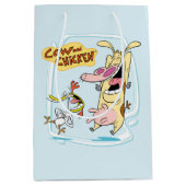 Koe en kippen lachen Grafisch Medium Cadeauzakje (Voorkant)