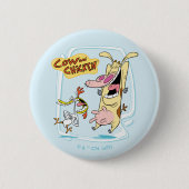 Koe en kippen lachen Grafisch Ronde Button 5,7 Cm (Voorkant)
