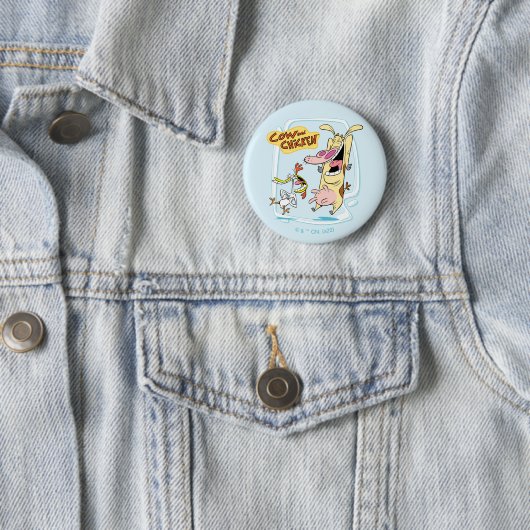 Koe en kippen lachen Grafisch Ronde Button 5,7 Cm (In situ)