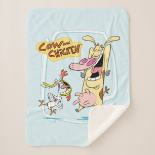 Koe en kippen lachen Grafisch Sherpa Deken