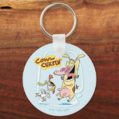 Koe en kippen lachen Grafisch Sleutelhanger (Voorkant)