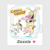 Koe en kippen lachen Grafisch Sticker (Vel)