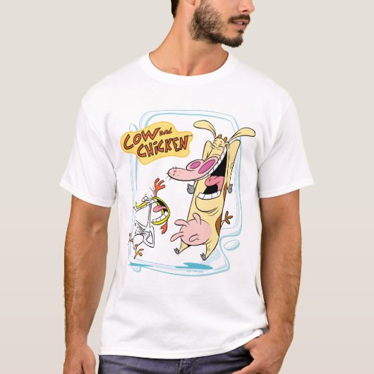 Koe en kippen lachen Grafisch T-shirt (Voorkant)