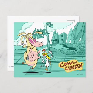 Koe en kippentranspen briefkaart