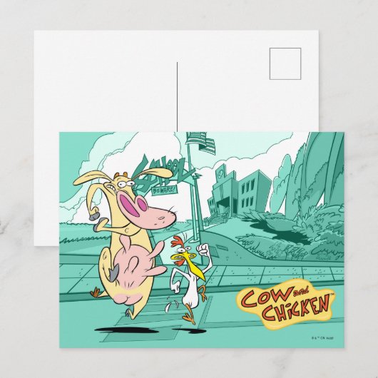 Koe en kippentranspen briefkaart (Voorkant / Achterkant)