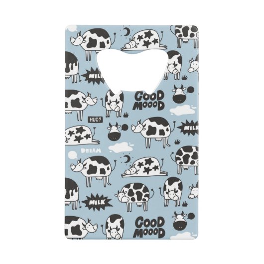 Koe en melk kredietkaart flessenopener (Voorkant)