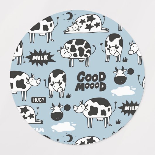 Koe en melk labels (Design 1)