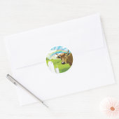 Koe en melkStickers Ronde Sticker