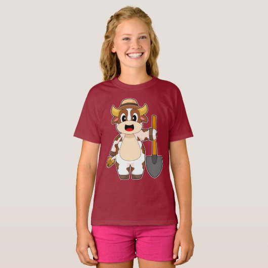 Koe Farmer Shovel T-shirt (Voorkant volledig)