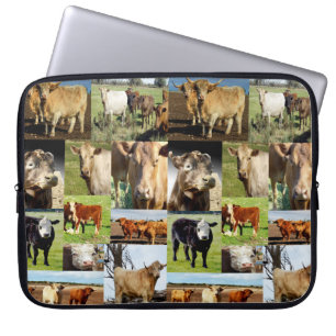 Koe fotocollage, laptop sleeve