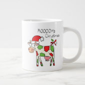 Koe Funny Cartoon kerstfeestdag Extra Grote Beker (Rechts)