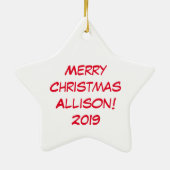 Koe Funny Cartoon kerstfeestdag Keramisch Ornament (Achterkant)