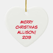 Koe Funny Cartoon kerstfeestdag Keramisch Ornament (Achterkant)