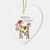 Koe Funny Cartoon kerstfeestdag Keramisch Ornament (Links)