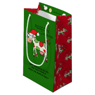 Koe Funny Cartoon kerstfeestdag Klein Cadeauzakje