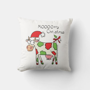 Koe Funny Cartoon kerstfeestdag Kussen