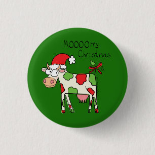 Koe Funny Cartoon kerstfeestdag Ronde Button 3,2 Cm