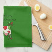 Koe Funny Cartoon kerstfeestdag Theedoek (Quarter Fold)