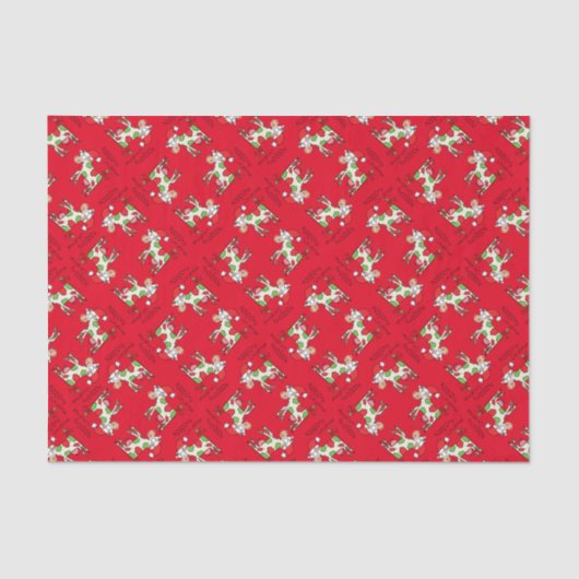 Koe Funny Cartoon kerstfeestdag Tissuepapier (Voorkant)