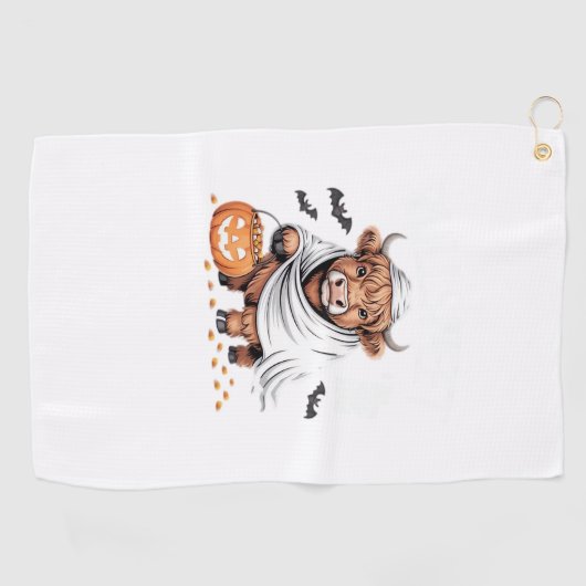 Koe Funny Halloween Spooky Dierenvrienden Essentia Golfhanddoek (Horizontaal)