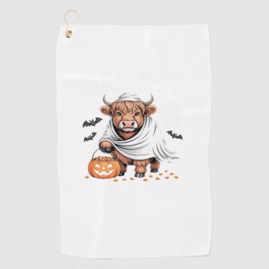 Koe Funny Halloween Spooky Dierenvrienden Essentia Golfhanddoek (Voorkant)
