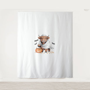 Koe Funny Halloween Spooky Dierenvrienden Essentia Wandkleed