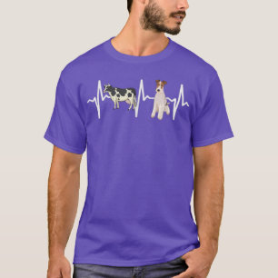 Koe Gevlekte Draad Fo Terrier Hartslag Hond Liefhe T-shirt