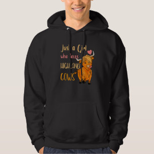 Koe gewoon een meisje dat houdt van Highland Koeie Hoodie