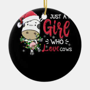 Koe gewoon een meisje dat van Koe boer Butcher hou Keramisch Ornament