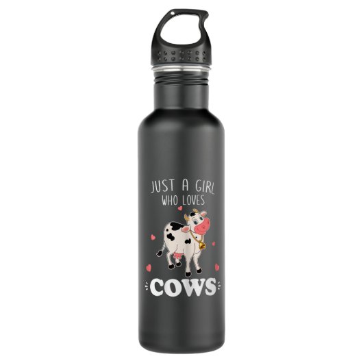 Koe gewoon een meisje dat van Koeien houdt Waterfles (Voorkant)