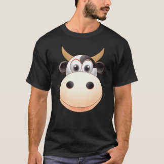 Koe Gezicht Kostuum Cool Goedkoop Halloween Dier T-shirt