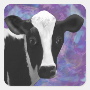Koe gezicht Vierkante Sticker
