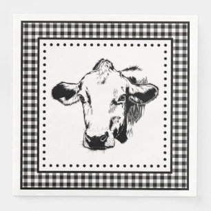 Koe Gingham boerderij Servet