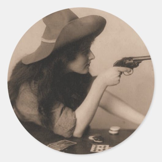 Koe Girl Ronde Sticker (Voorkant)