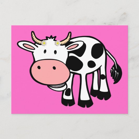 Koe glimlachen met dagen briefkaart (Voorkant)