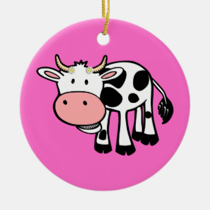 Koe glimlachen met dagen keramisch ornament