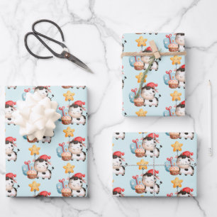 Koe glimlacht Schattig Aardig Verjaardag Inpakpapier Vel