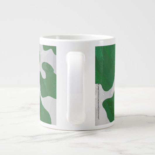 Koe Groen en Wit Monogram Extra Grote Beker (Achterkant)