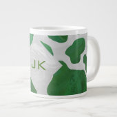 Koe Groen en Wit Monogram Extra Grote Beker (Voorkant rechts)