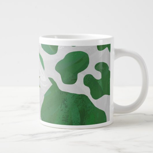 Koe Groen en Wit Monogram Extra Grote Beker (Rechts)