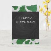 Koe Groen en Wit Monogram Kaart (Gele Bloem)