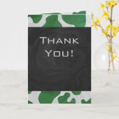 Koe Groen en Wit Monogram Kaart (Gele Bloem)