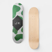 Koe Groen en Wit Monogram Skateboard (Voorkant)