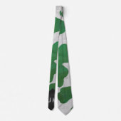 Koe Groen en Wit Monogram Stropdas (Achterkant)
