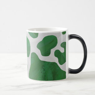 Koe groen en wit print magische mok